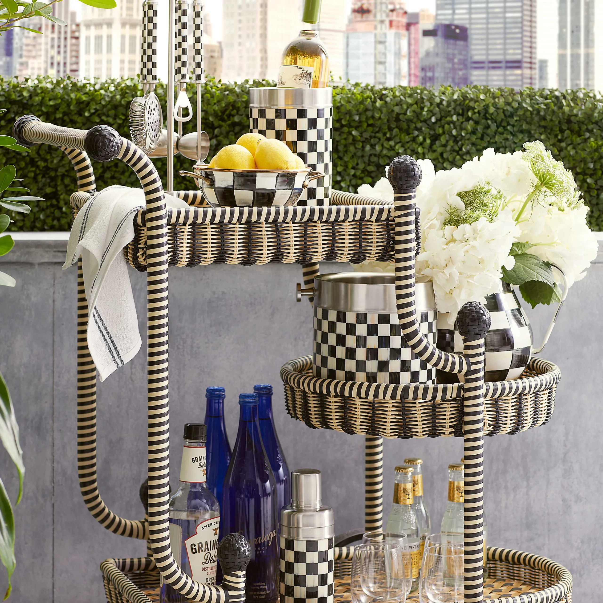 MacKenzie-Childs 3260 Bar Tool Set - Courtly Check* Outdoor Entertaining