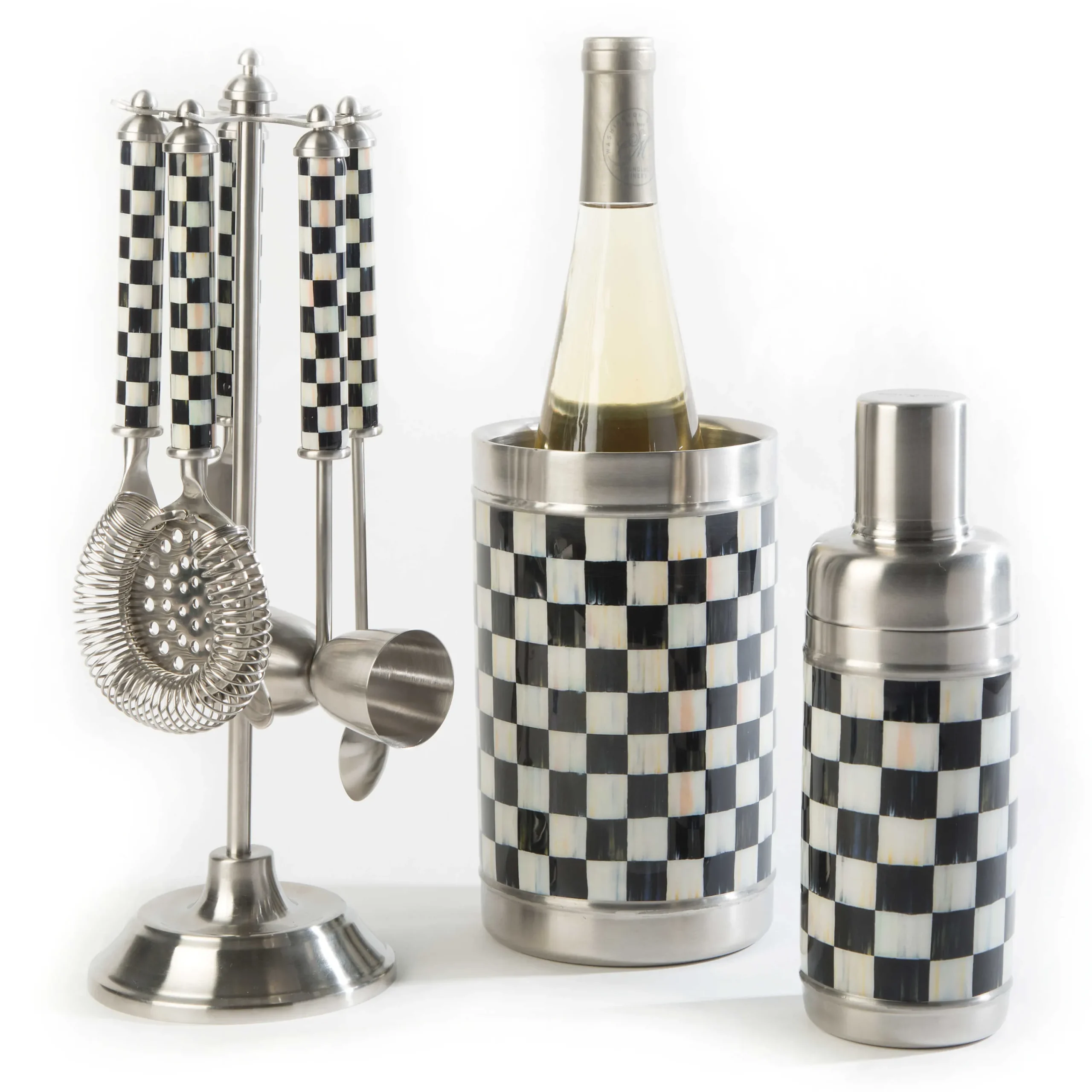 MacKenzie-Childs 3260 Bar Tool Set - Courtly Check* Outdoor Entertaining