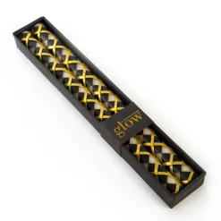 MacKenzie-Childs Argyle Dinner Candles - Black & Gold - Set Of 2* Candles & Fragrances