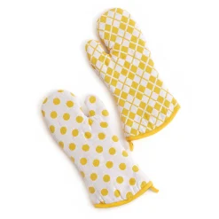 MacKenzie-Childs Argyle Oven Mitts - Yellow - Set Of 2* Kitchen & Table Linens