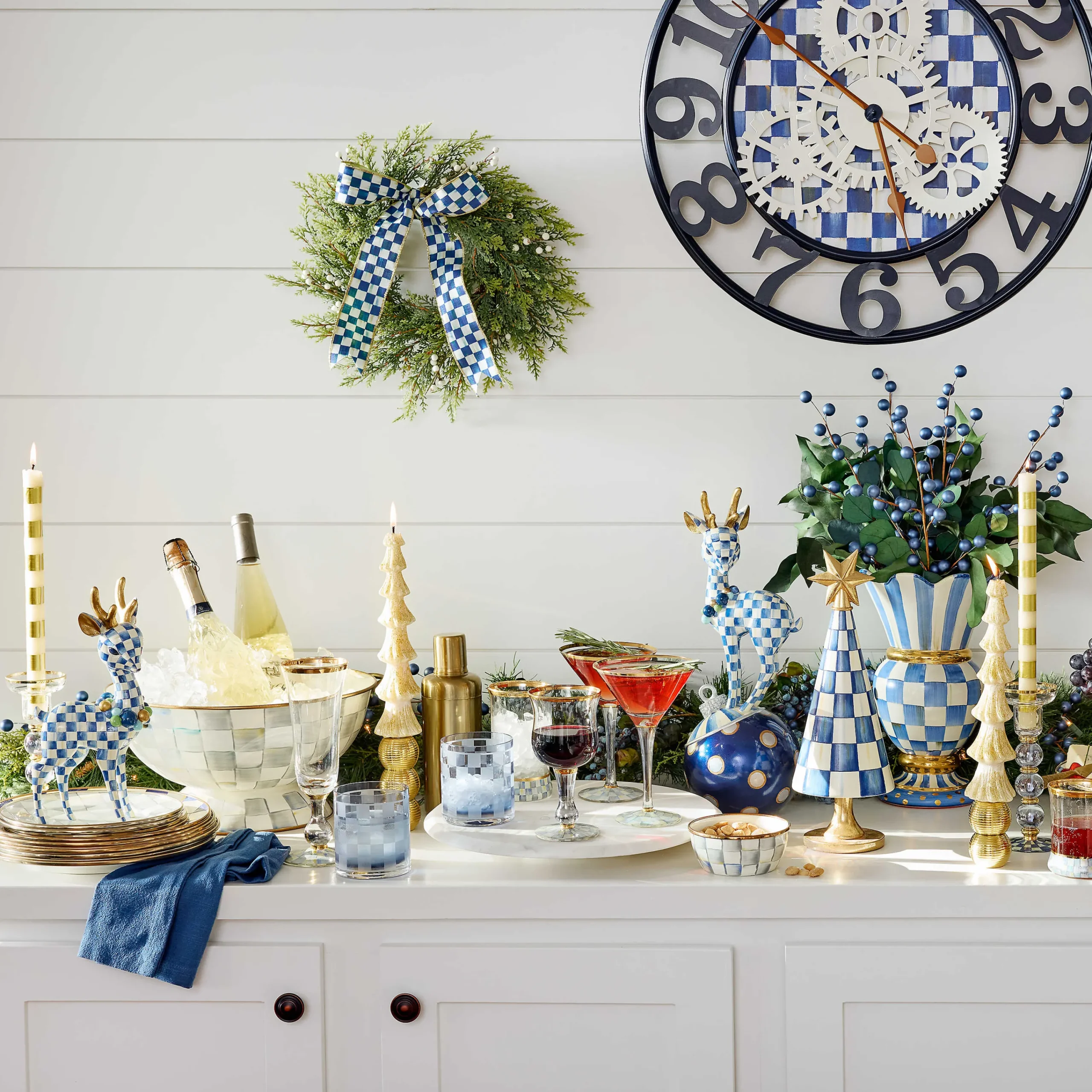 MacKenzie-Childs Bands Dinner Candles - Gold - Set Of 2* Candles & Fragrances