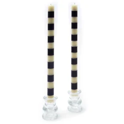 MacKenzie-Childs Bands Dinner Candles - Navy - Set Of 2* Candles & Fragrances