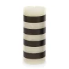MacKenzie-Childs Bands Pillar Candle - 6" - Black & Ivory* Candles & Fragrances
