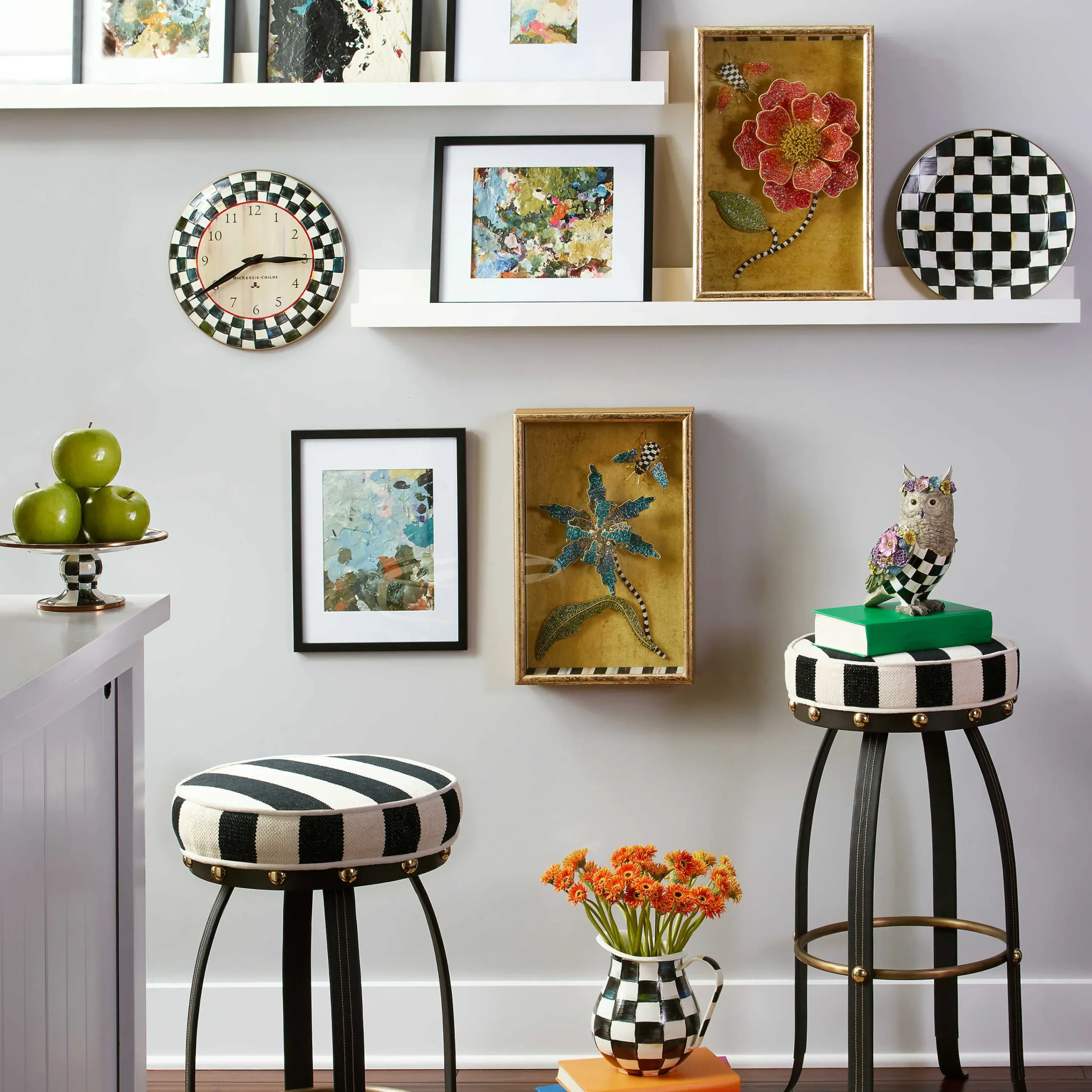 MacKenzie-Childs Beaded Peony Shadow Box* Room Accents