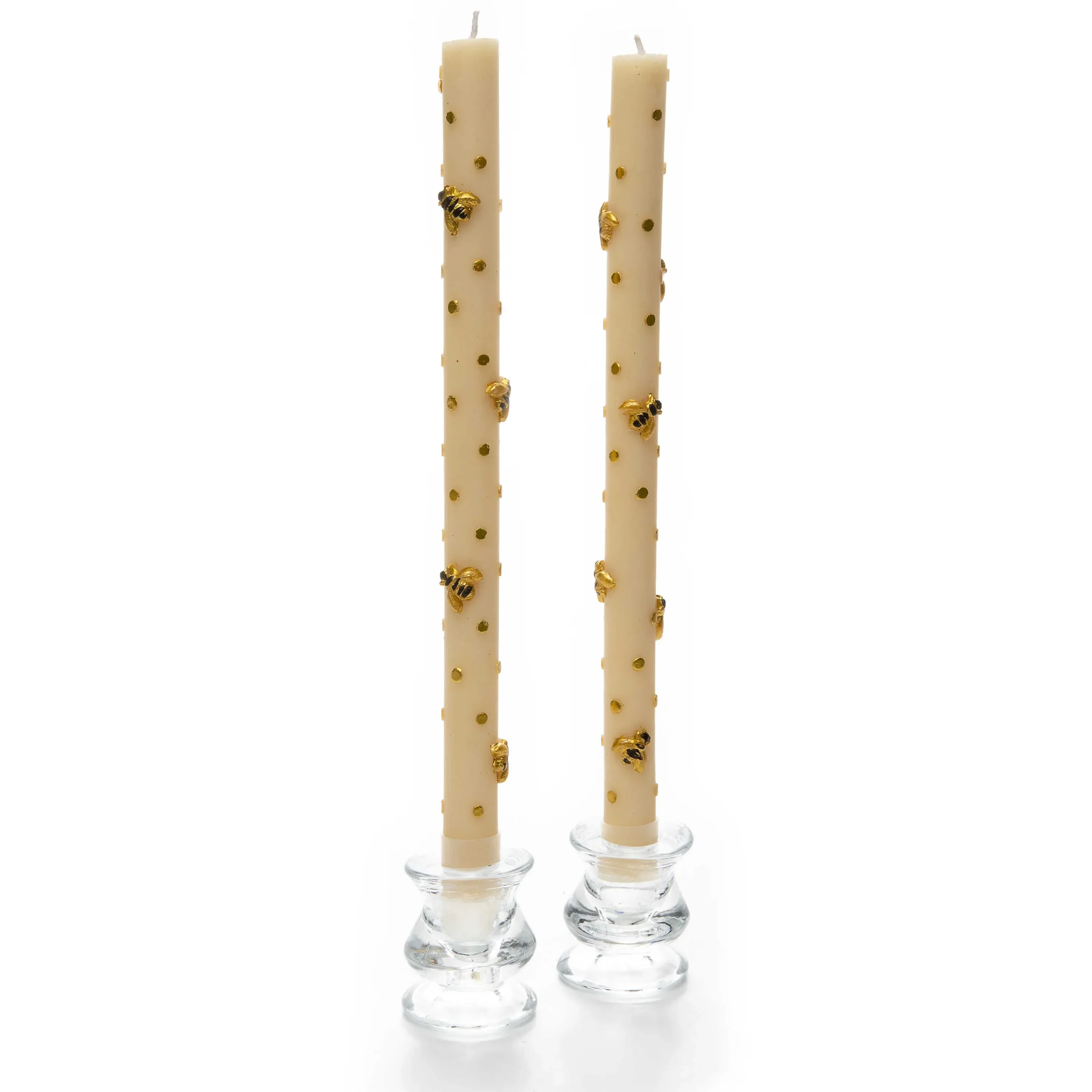 MacKenzie-Childs Bee Dinner Candles - Gold - Set Of 2* Candles & Fragrances