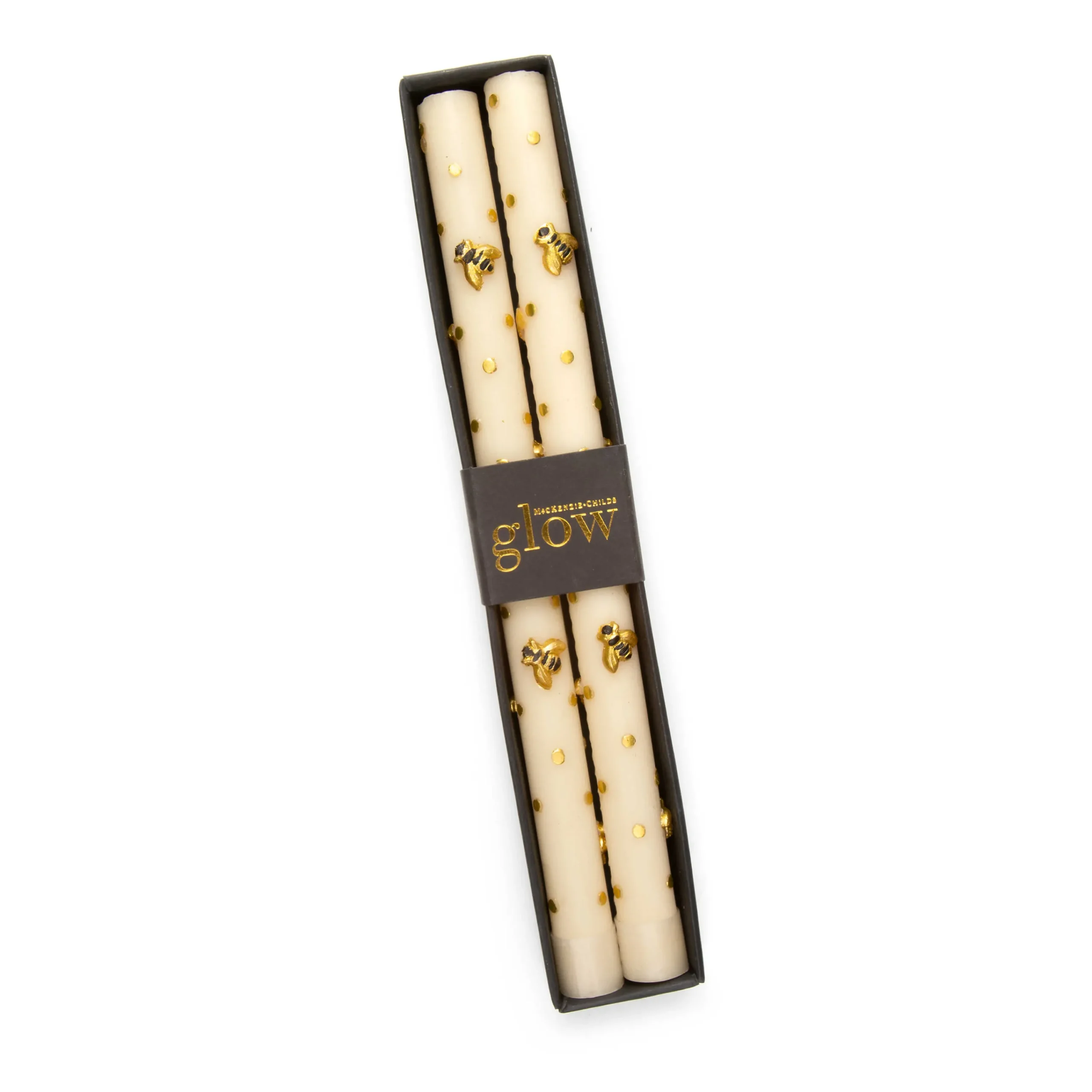 MacKenzie-Childs Bee Dinner Candles - Gold - Set Of 2* Candles & Fragrances
