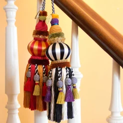 MacKenzie-Childs Bibelot Tassel - Black & White* Room Accents