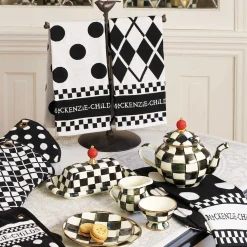 MacKenzie-Childs Black & White Dot Dish Towels - Set Of 3* Kitchen & Table Linens