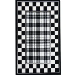 MacKenzie-Childs Black & White Tartan Rug - 3' X 4'11"* Rugs