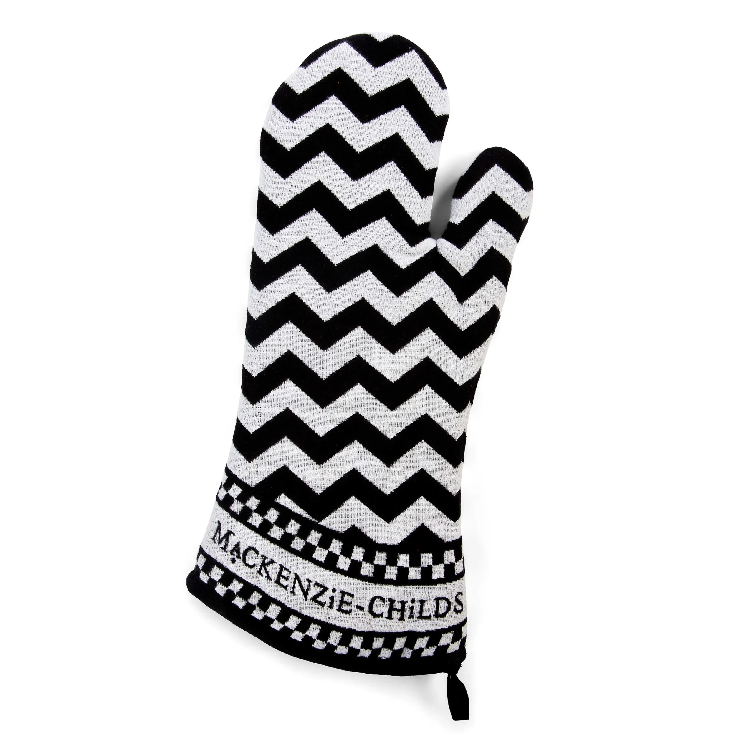 MacKenzie-Childs Black & White Zig Zag Oven Mitts - Set Of 2* Kitchen & Table Linens