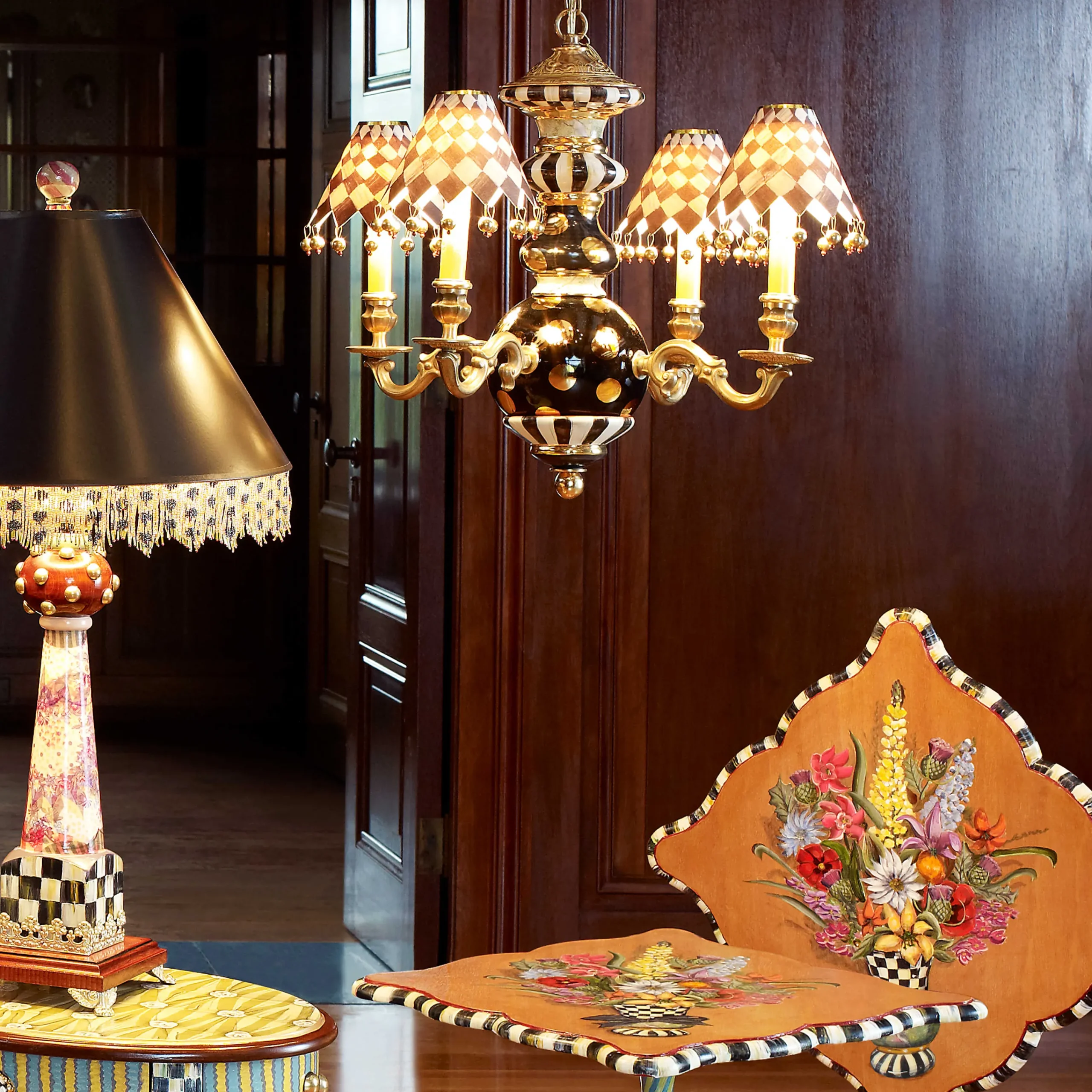 MacKenzie-Childs Black Tie Chandelier* Lighting