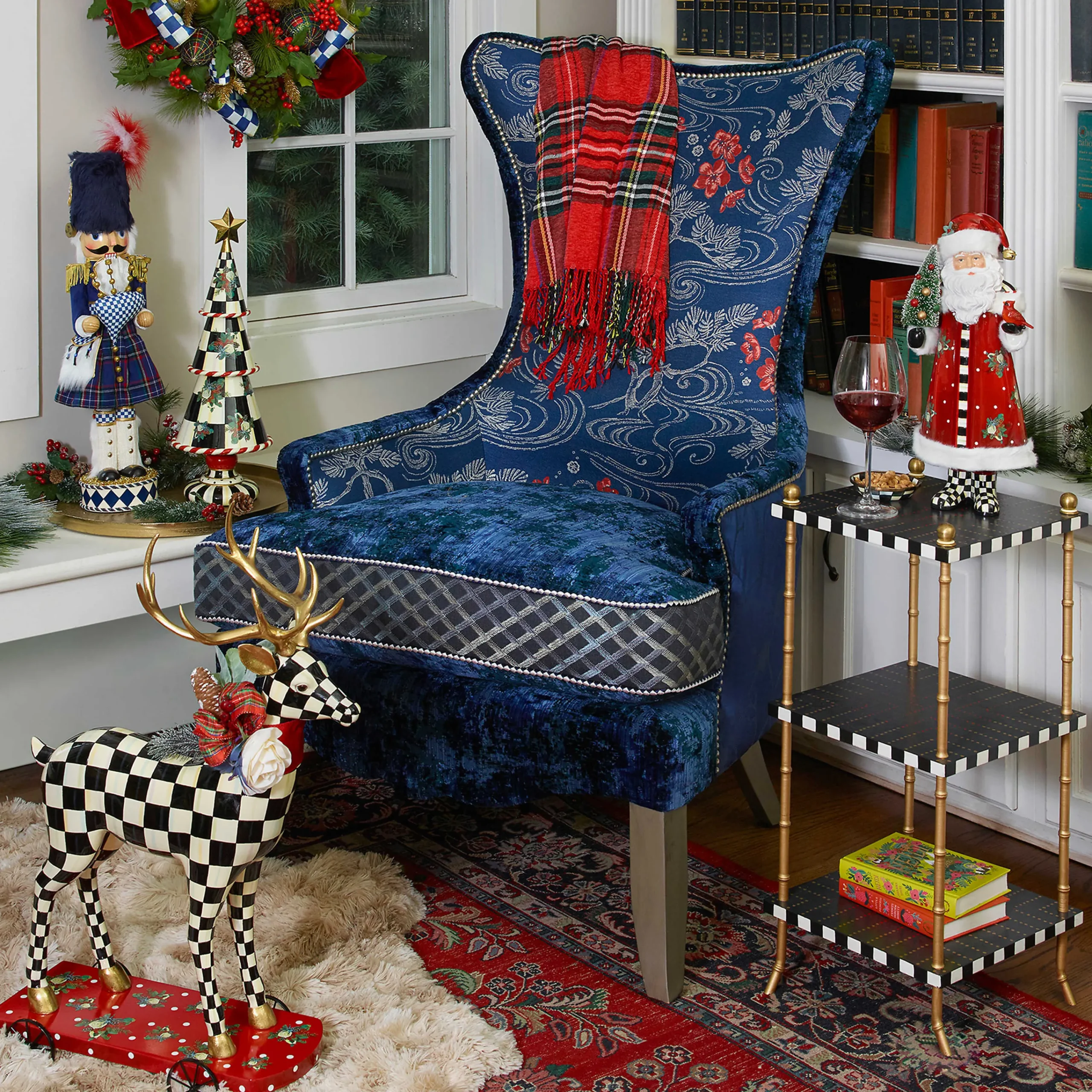 MacKenzie-Childs Bluetopia Wing Chair* Living Room