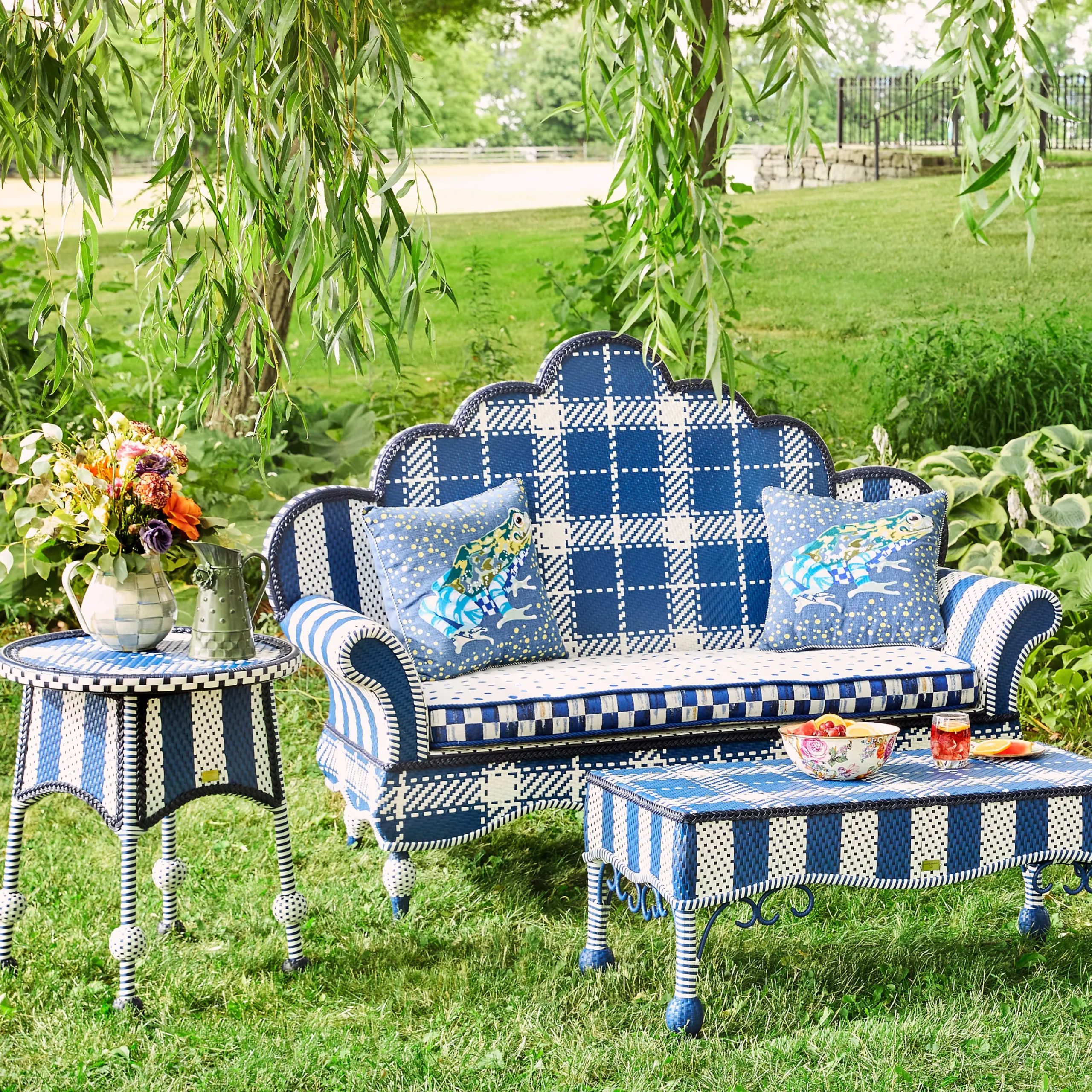 MacKenzie-Childs Boathouse Frog Outdoor Pillow* Outdoor Decor