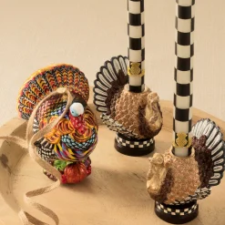 MacKenzie-Childs Check Dinner Candles - Black & Ivory - Set Of 2* Candles & Fragrances