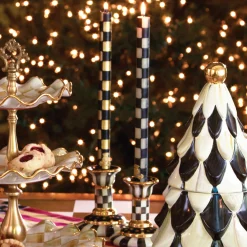 MacKenzie-Childs Check Dinner Candles - Black & Ivory - Set Of 2* Candles & Fragrances