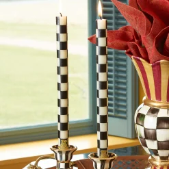 MacKenzie-Childs Check Dinner Candles - Black & Ivory - Set Of 2* Candles & Fragrances