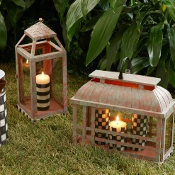 MacKenzie-Childs Check It Out Lantern - Large* Outdoor Decor