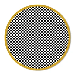 MacKenzie-Childs Check It Out Rug - 6' Round - Gold* Rugs