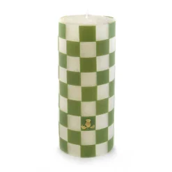 MacKenzie-Childs Check Pillar Candle - 6" - Green* Candles & Fragrances