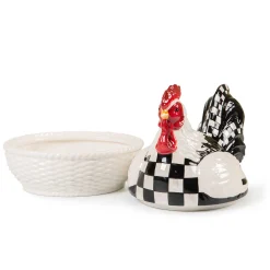 MacKenzie-Childs Chicken In A Basket Lidded Dish* Outdoor Entertaining