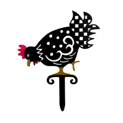 MacKenzie-Childs Chicken Lawn Stake - Pecking* Garden Accessories