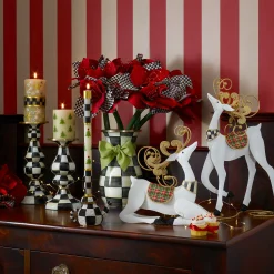 MacKenzie-Childs Christmas Tree Dinner Candles - Check Bands - Set Of 2* Candles & Fragrances