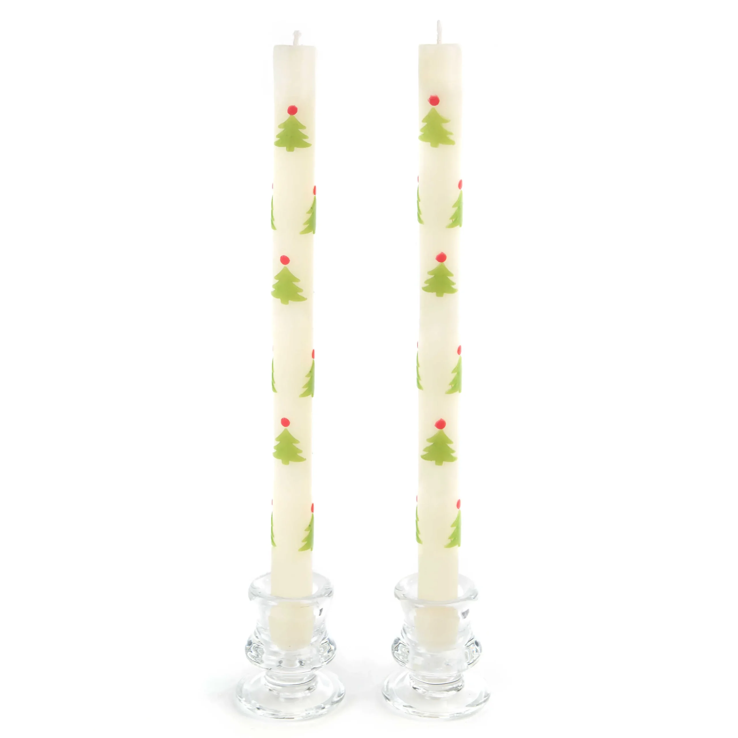 MacKenzie-Childs Christmas Tree Dinner Candles - Red & Green - Set Of 2* Candles & Fragrances