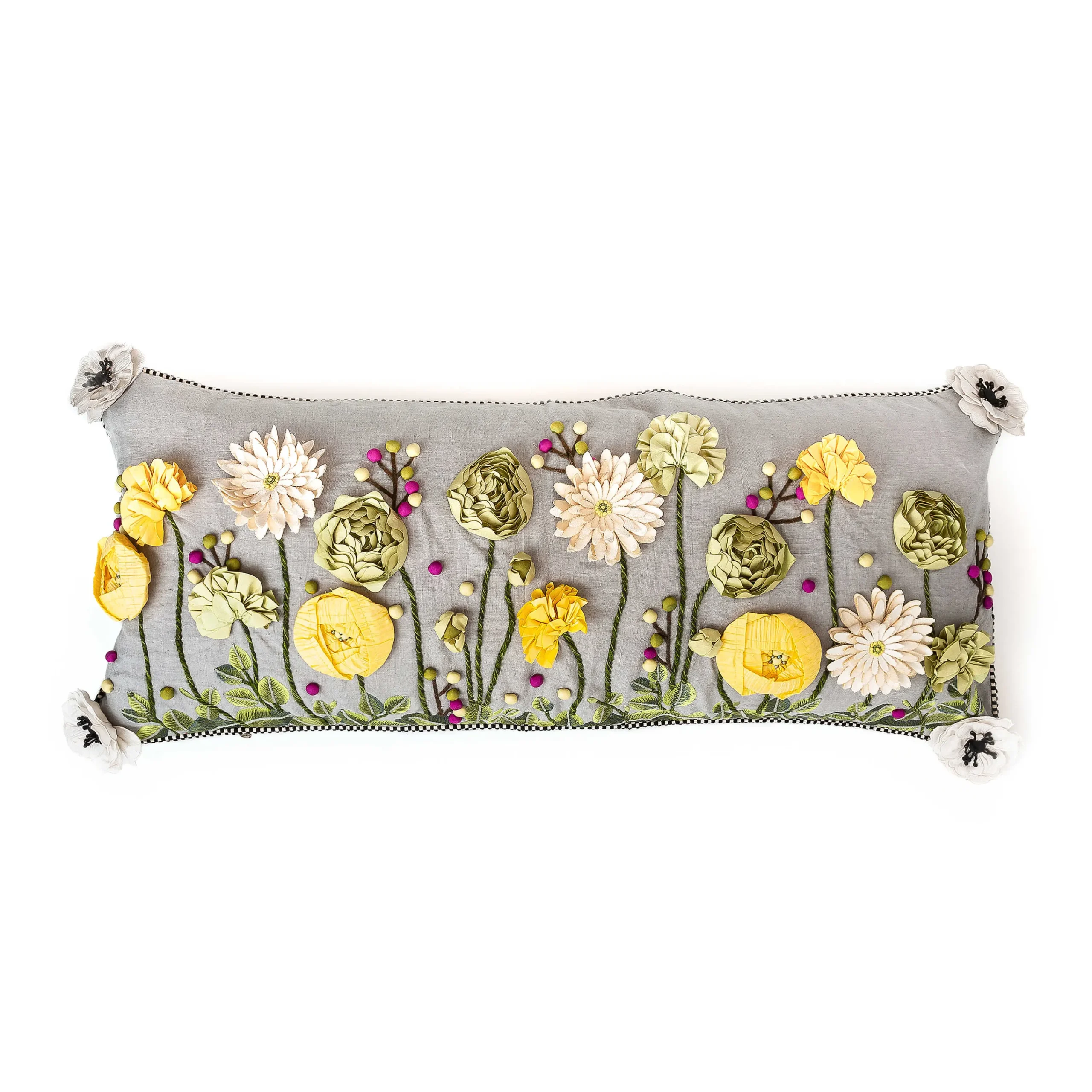 MacKenzie-Childs Coming Up Daisies Lumbar Pillow* Pillows, Throws, & Cushions