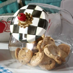 MacKenzie-Childs Cookie Jar With Courtly Check Enamel Lid* Kitchen Storage & Organization