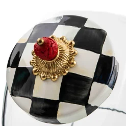 MacKenzie-Childs Cookie Jar With Courtly Check Enamel Lid* Kitchen Storage & Organization