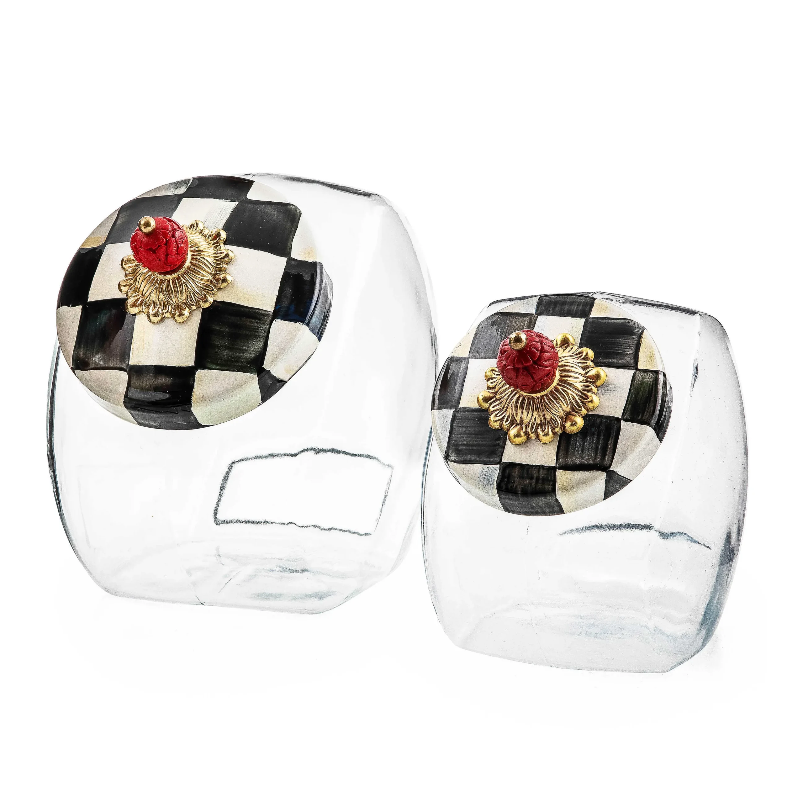 MacKenzie-Childs Cookie Jar With Courtly Check Enamel Lid* Kitchen Storage & Organization