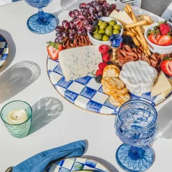 MacKenzie-Childs Coquette Goblet - Blue* Outdoor Entertaining