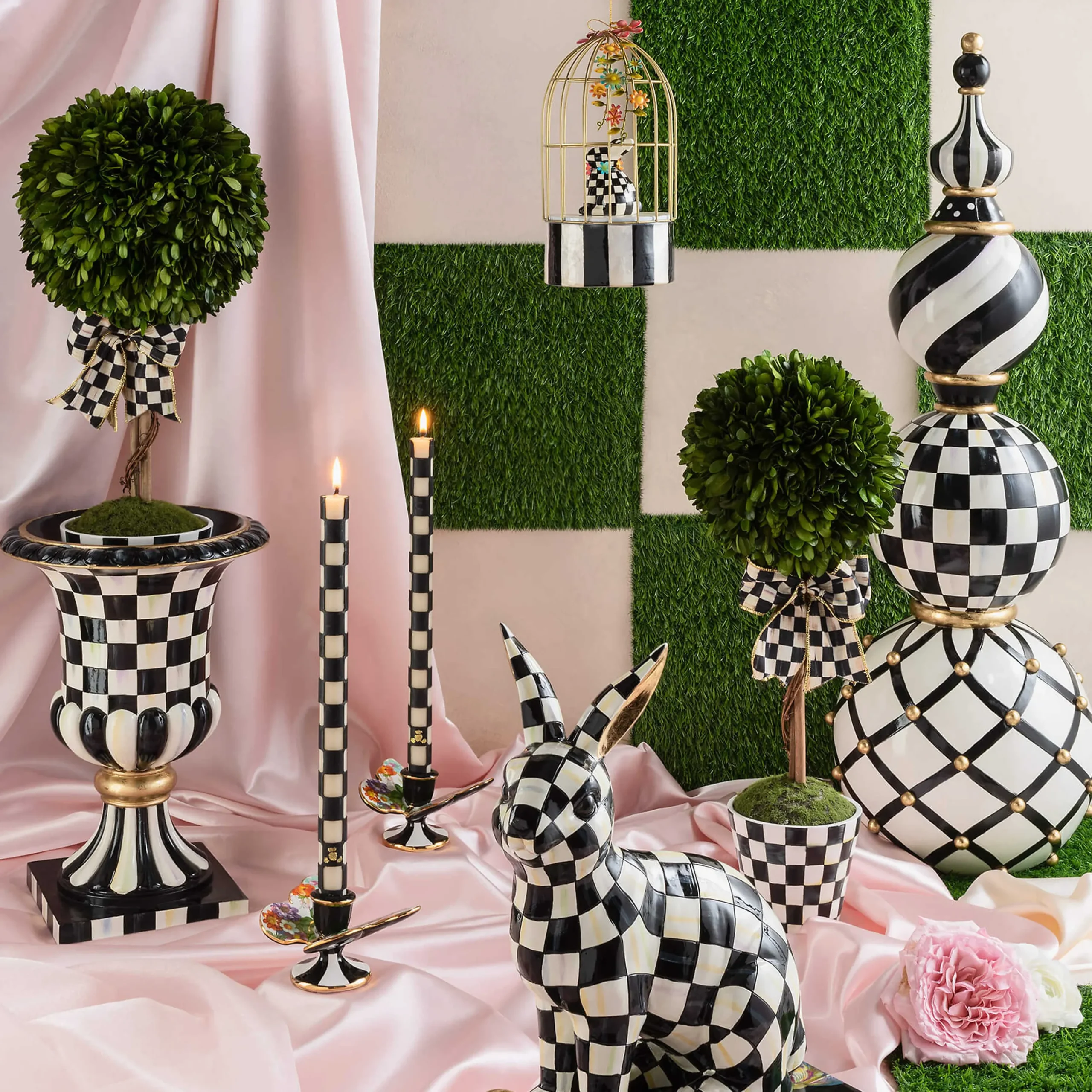 MacKenzie-Childs Courtly Boxwood Topiary Drop In - Small* Greenery & Florals