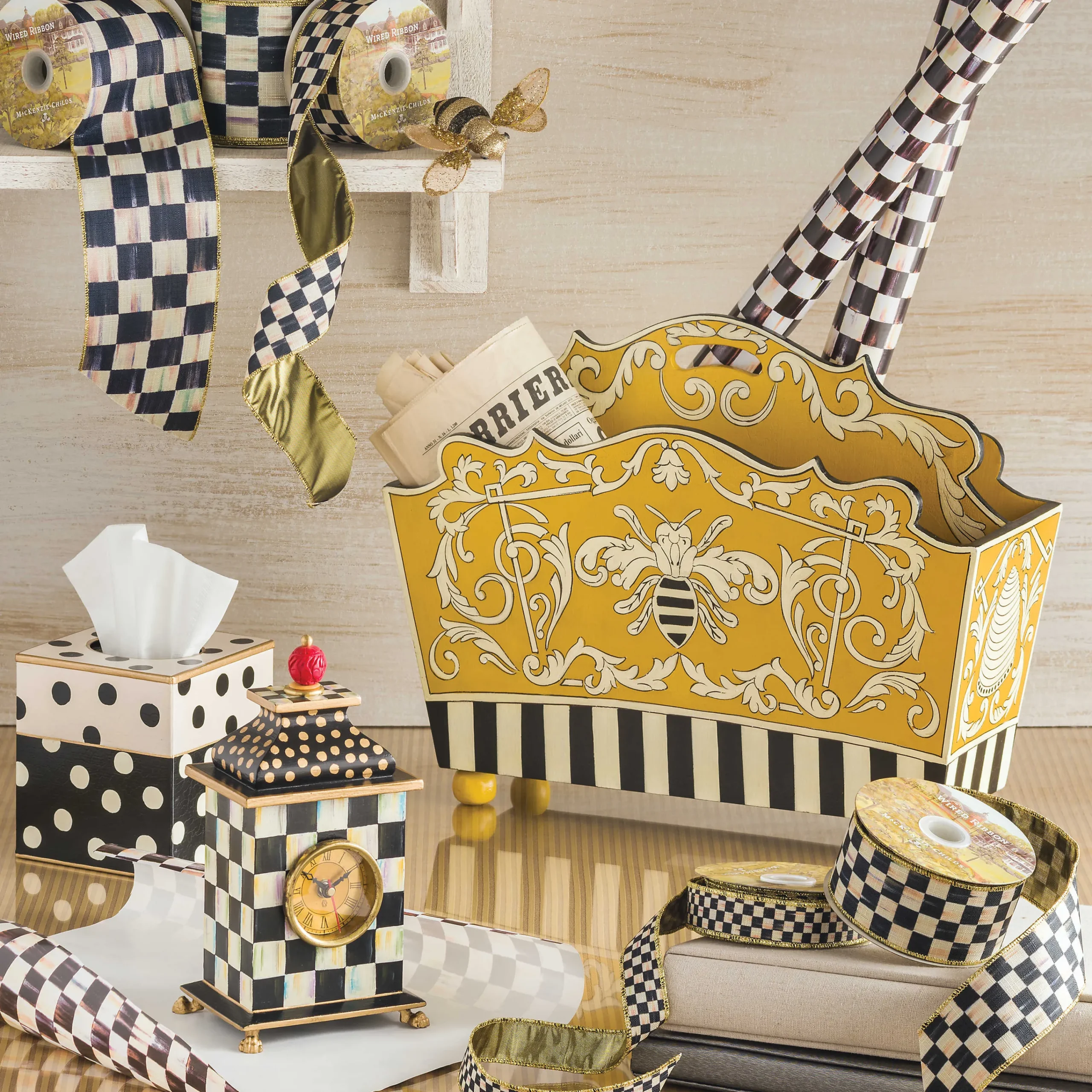 MacKenzie-Childs Courtly Check 4" Ribbon* Room Accents