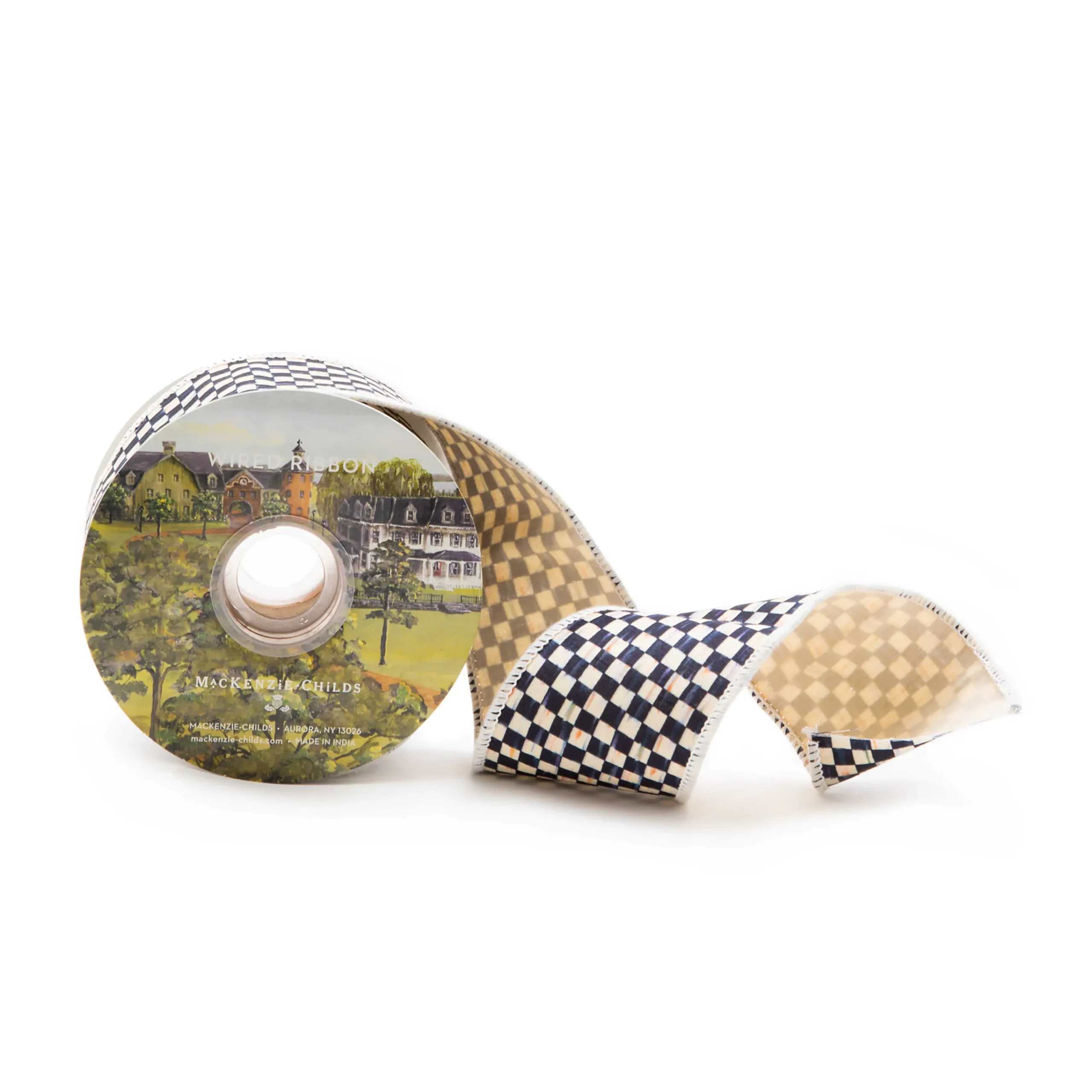 MacKenzie-Childs Courtly Check 2.5" Ribbon - Ivory* Room Accents