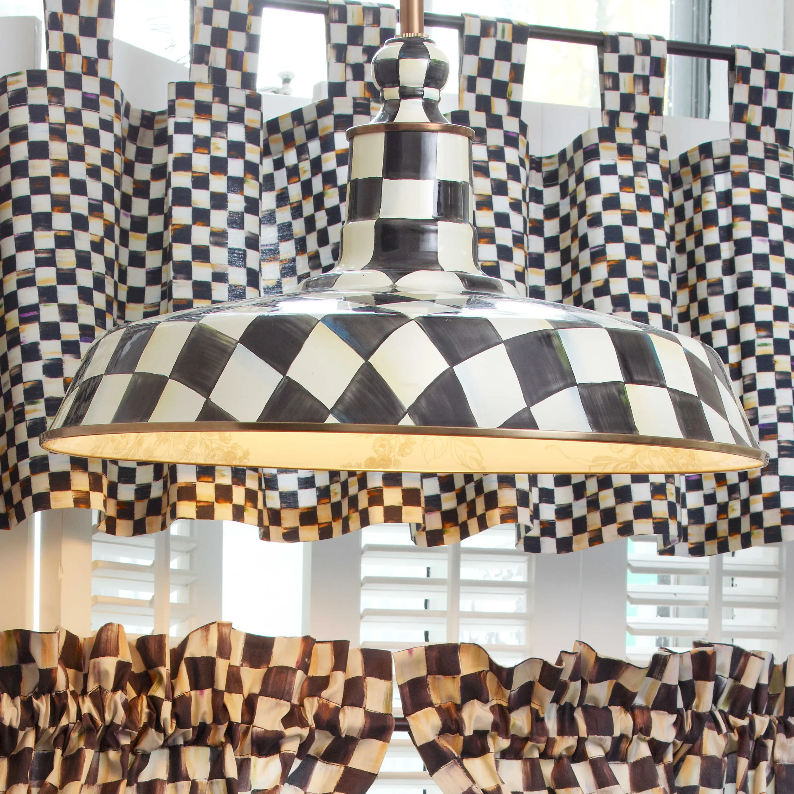 MacKenzie-Childs Courtly Check Barn Pendant Lamp - 18"* Lighting