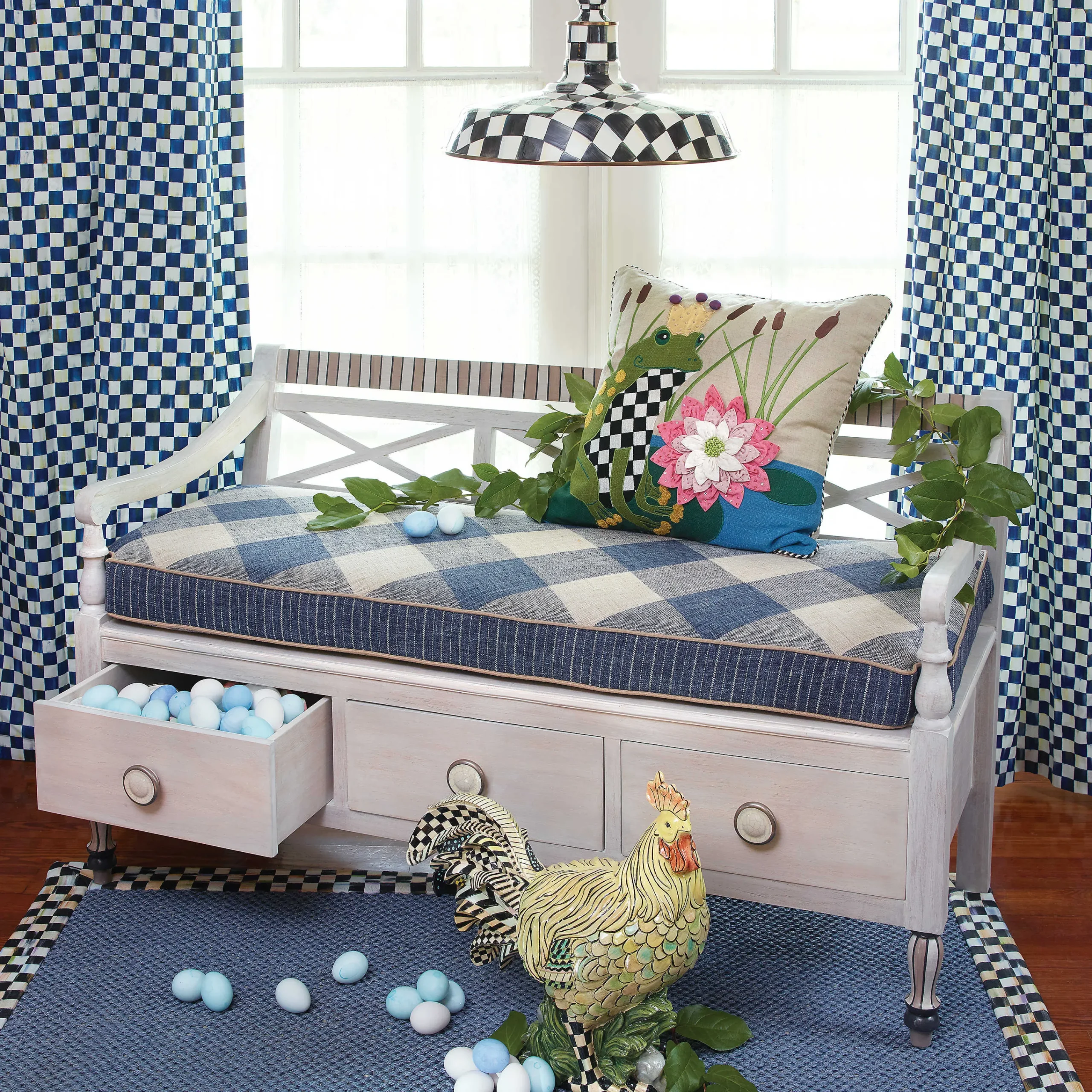 MacKenzie-Childs Courtly Check Barn Pendant Lamp - 18"* Lighting