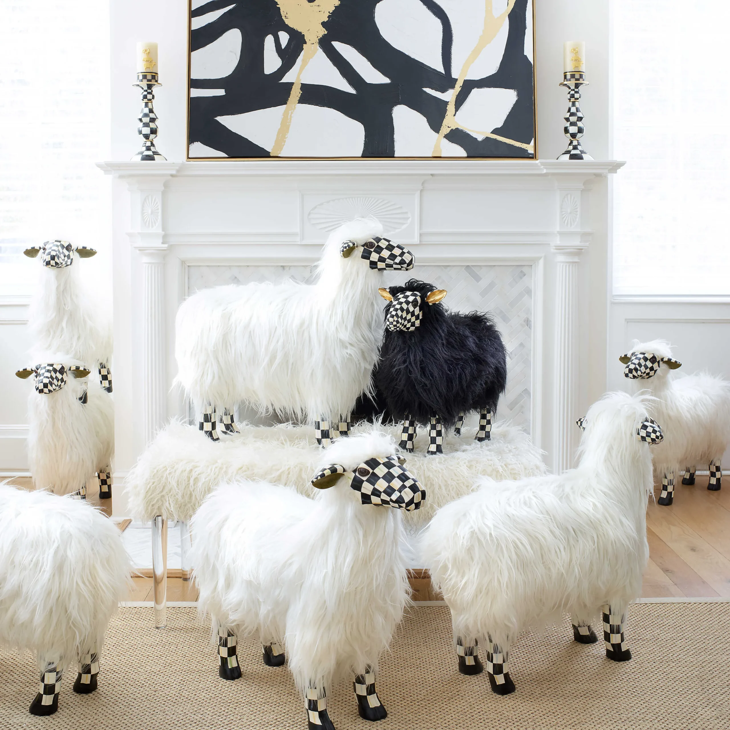 MacKenzie-Childs Courtly Check Black Sheep - Small* Room Accents