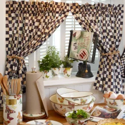 MacKenzie-Childs Courtly Check Cafe Curtains - Set Of 2* Room Accents