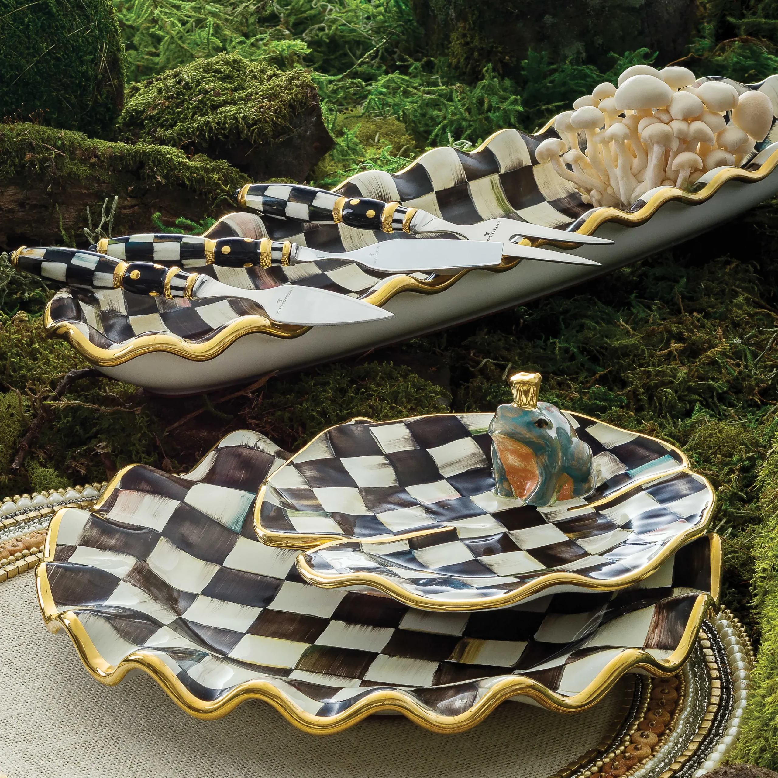 MacKenzie-Childs Courtly Check Cheese Knife Set* Outdoor Entertaining