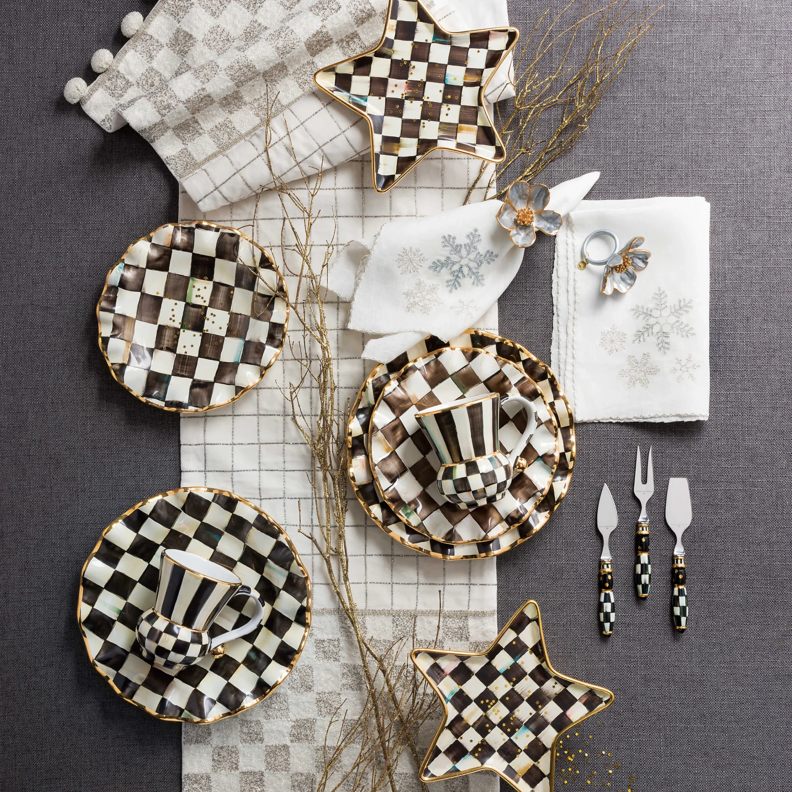 MacKenzie-Childs Courtly Check Cheese Knife Set* Outdoor Entertaining