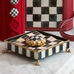 MacKenzie-Childs Courtly Check Cocktail Napkin Holder Set - Gold* Outdoor Entertaining