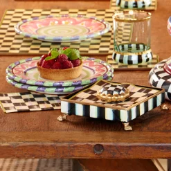 MacKenzie-Childs Courtly Check Cocktail Napkin Holder Set - Gold* Outdoor Entertaining