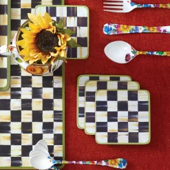MacKenzie-Childs Courtly Check Cork Back Coasters - Set Of 4* Outdoor Entertaining