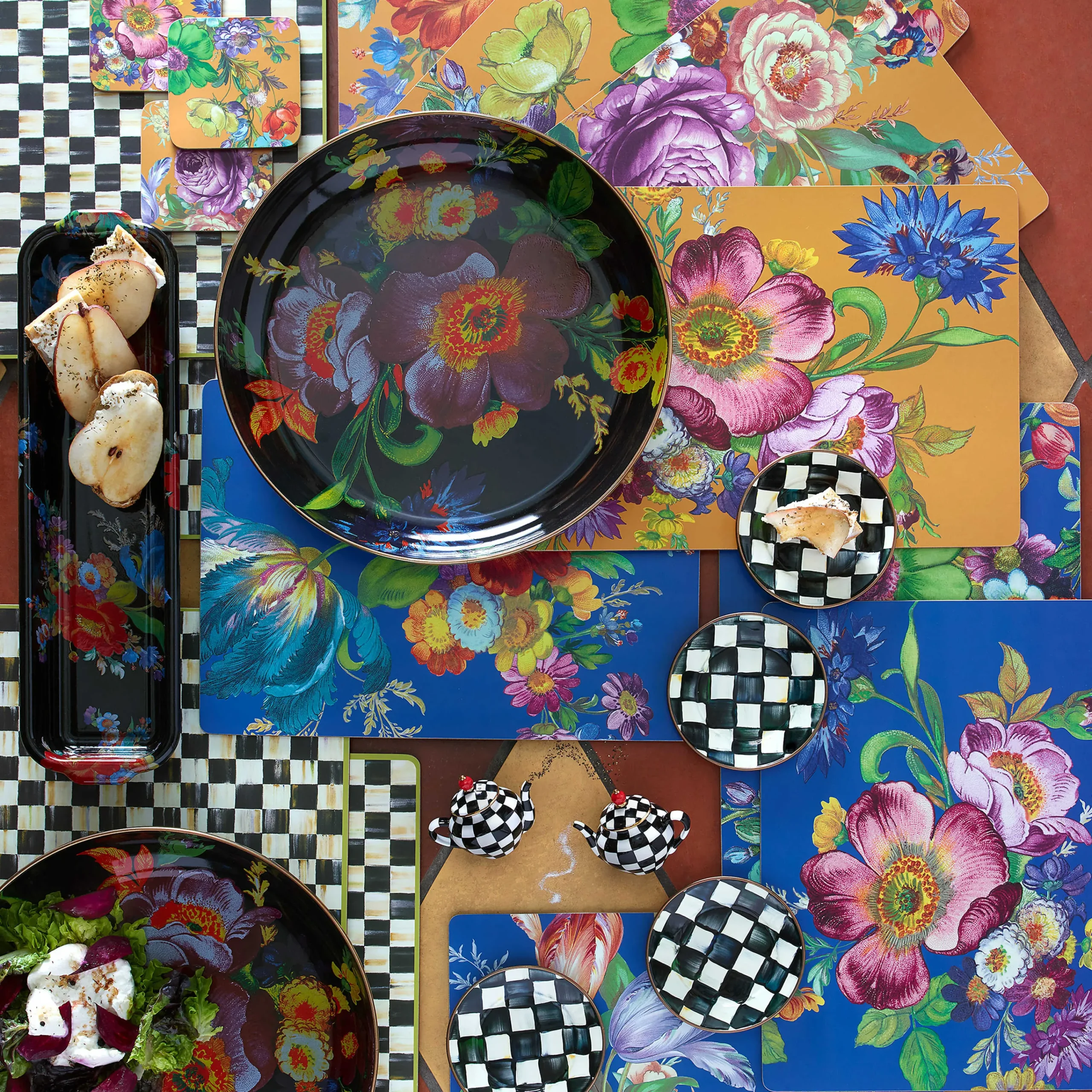 MacKenzie-Childs Courtly Check Cork Back Placemats - Set Of 4* Outdoor Entertaining