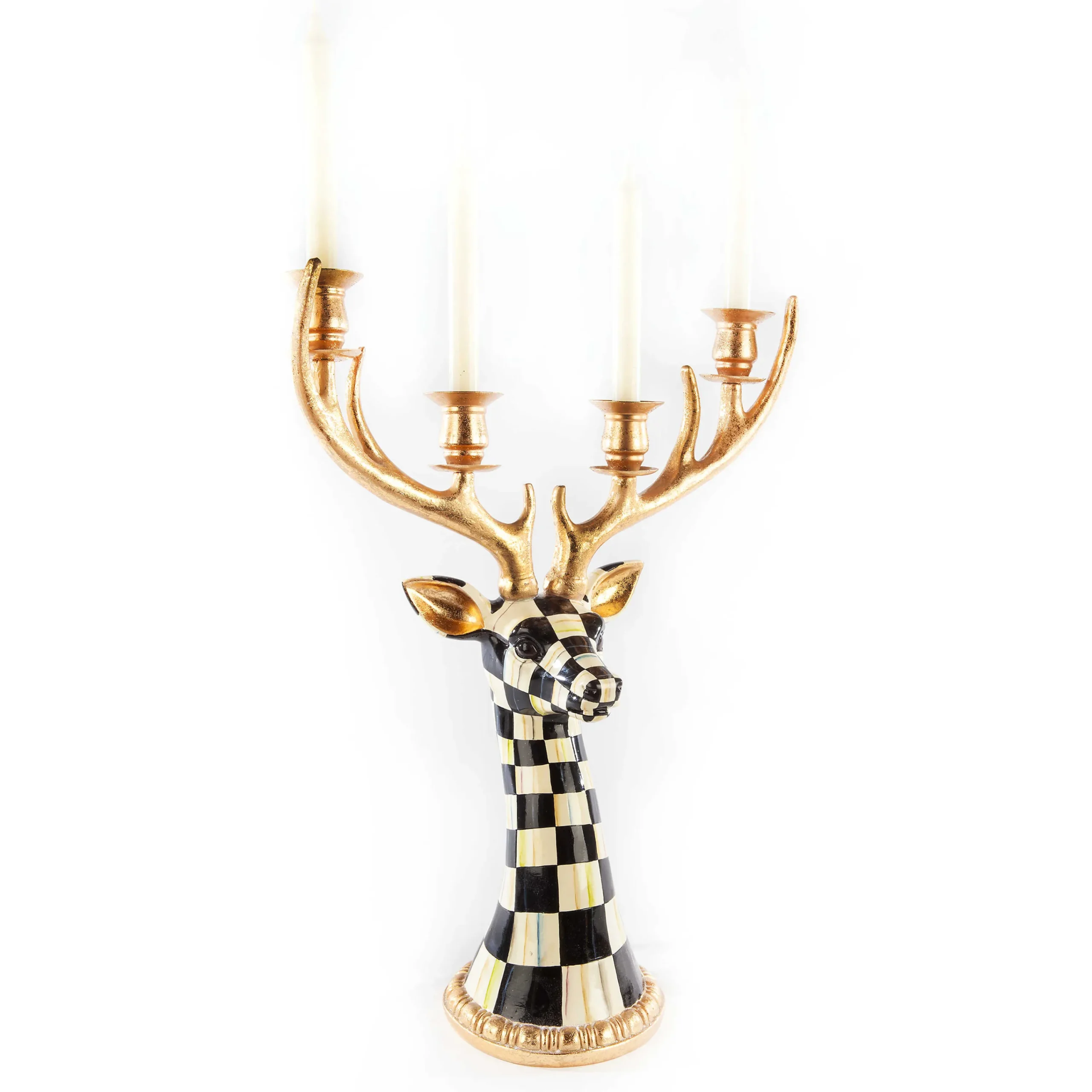 MacKenzie-Childs Courtly Check Deer Head Candelabra* Candles & Fragrances