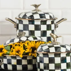 MacKenzie-Childs Courtly Check Enamel 7 Qt. Stockpot* Cookware & Bakeware