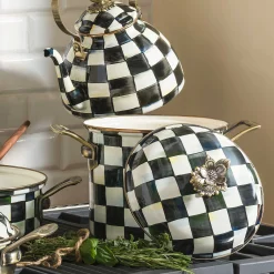 MacKenzie-Childs Courtly Check Enamel 7 Qt. Stockpot* Cookware & Bakeware