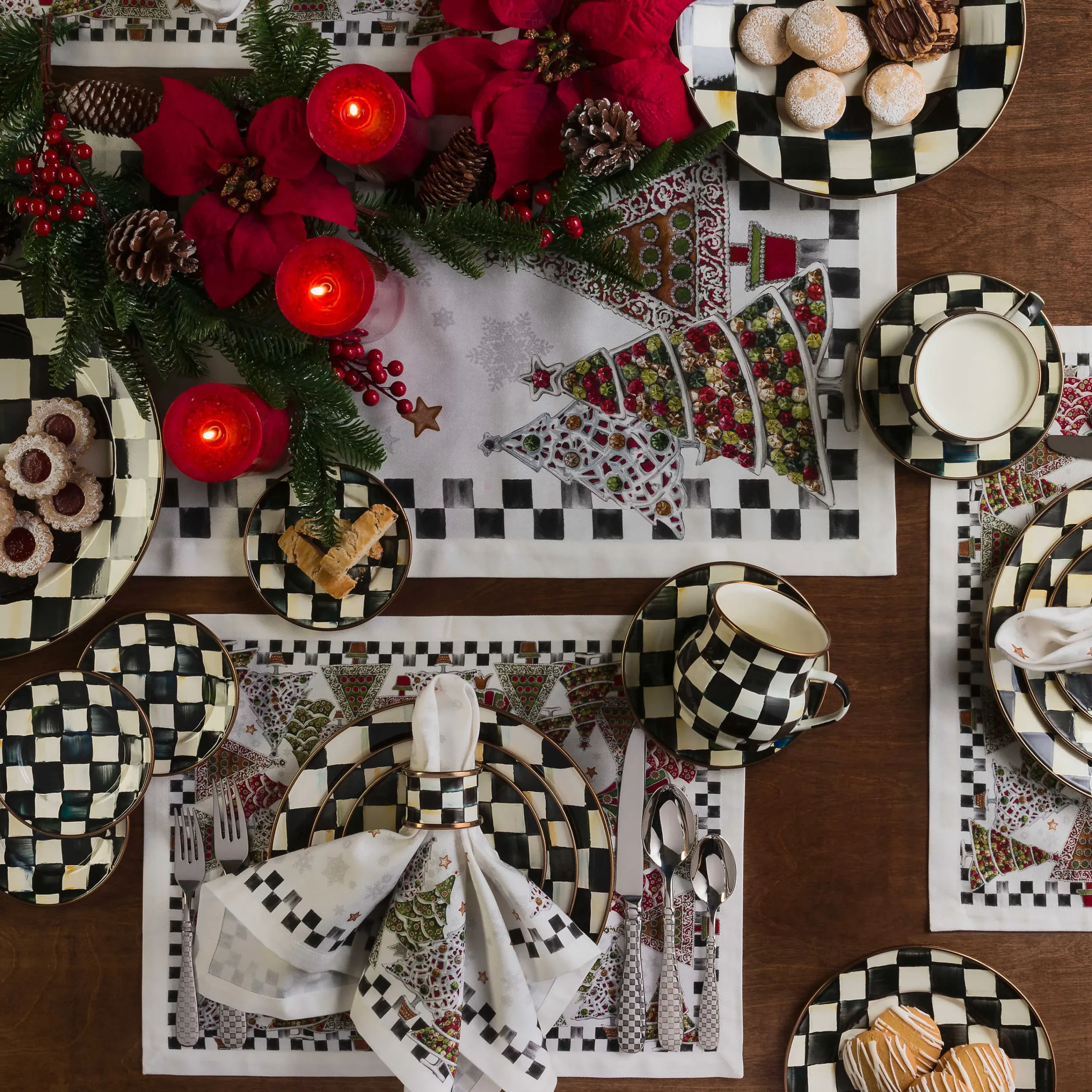 MacKenzie-Childs Courtly Check Enamel Appetizer Plates - Set Of 4* Outdoor Entertaining