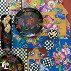 MacKenzie-Childs Courtly Check Enamel Appetizer Plates - Set Of 4* Outdoor Entertaining